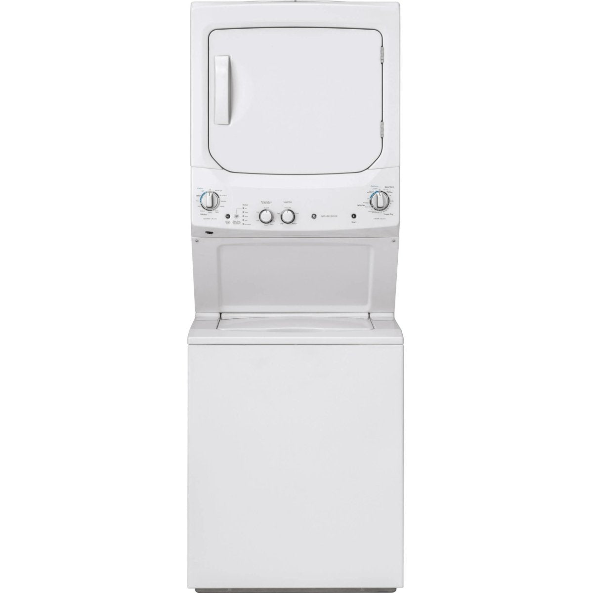 GUD27ESMMWW - LAUNDRY CENTERS - GE - Stacked Washer/Dryer - Electric - White - Open Box - BonPrix Électroménagers
