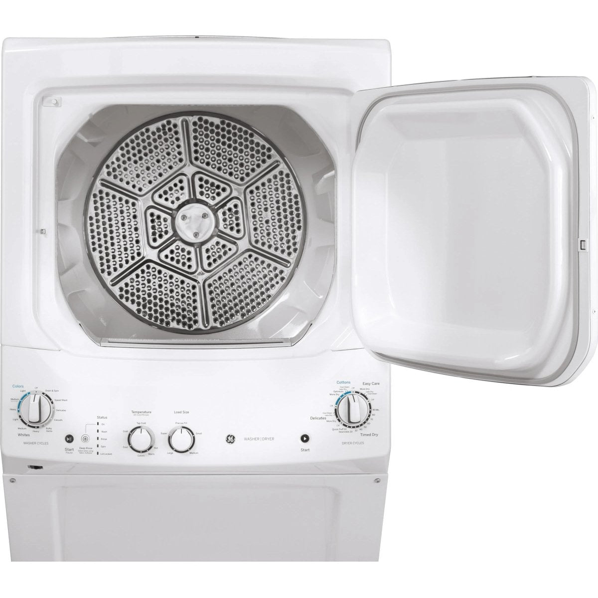 GUD27ESMMWW - LAUNDRY CENTERS - GE - Stacked Washer/Dryer - Electric - White - Open Box - BonPrix Électroménagers