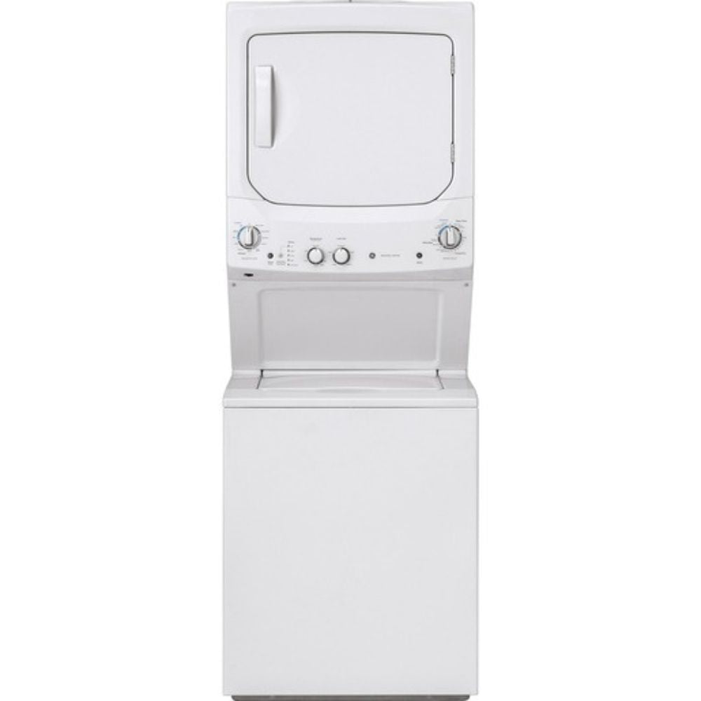 GUV27ESMWWW - LAUNDRY CENTERS - GE - Stacked Washer/Dryer - Electric - White - Open Box - BonPrix Électroménagers