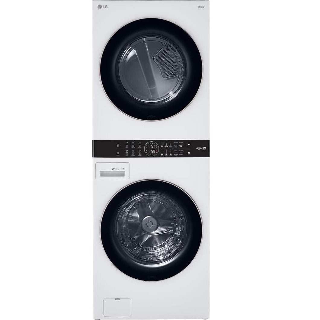 WKE100HWA - LAUNDRY CENTERS - LG - Stacked Washer/Dryer -  Electric - White - Open Box - LAUNDRY CENTERS - BonPrix Électroménagers