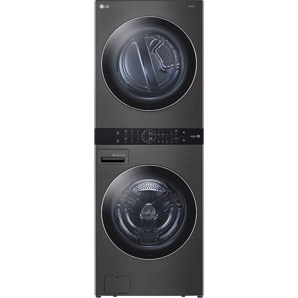 WKEX200HBA - LAUNDRY CENTERS - LG - Stacked Washer/Dryer - Electric -  Black Stainless Steel - Open Box - LAUNDRY CENTERS - BonPrix Électroménagers