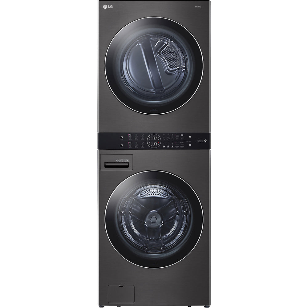WKEX200HBA - LAUNDRY CENTERS - LG - Stacked Washer/Dryer - Black Stainless Steel - Open Box - LAUNDRY CENTERS - BonPrix Électroménagers