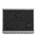 Marco 36-Inch Gas Range Stainless Steel, 6 Burners 67,000 BTU, 5.36 cu.ft. Convection Oven - BonPrix Électroménagers