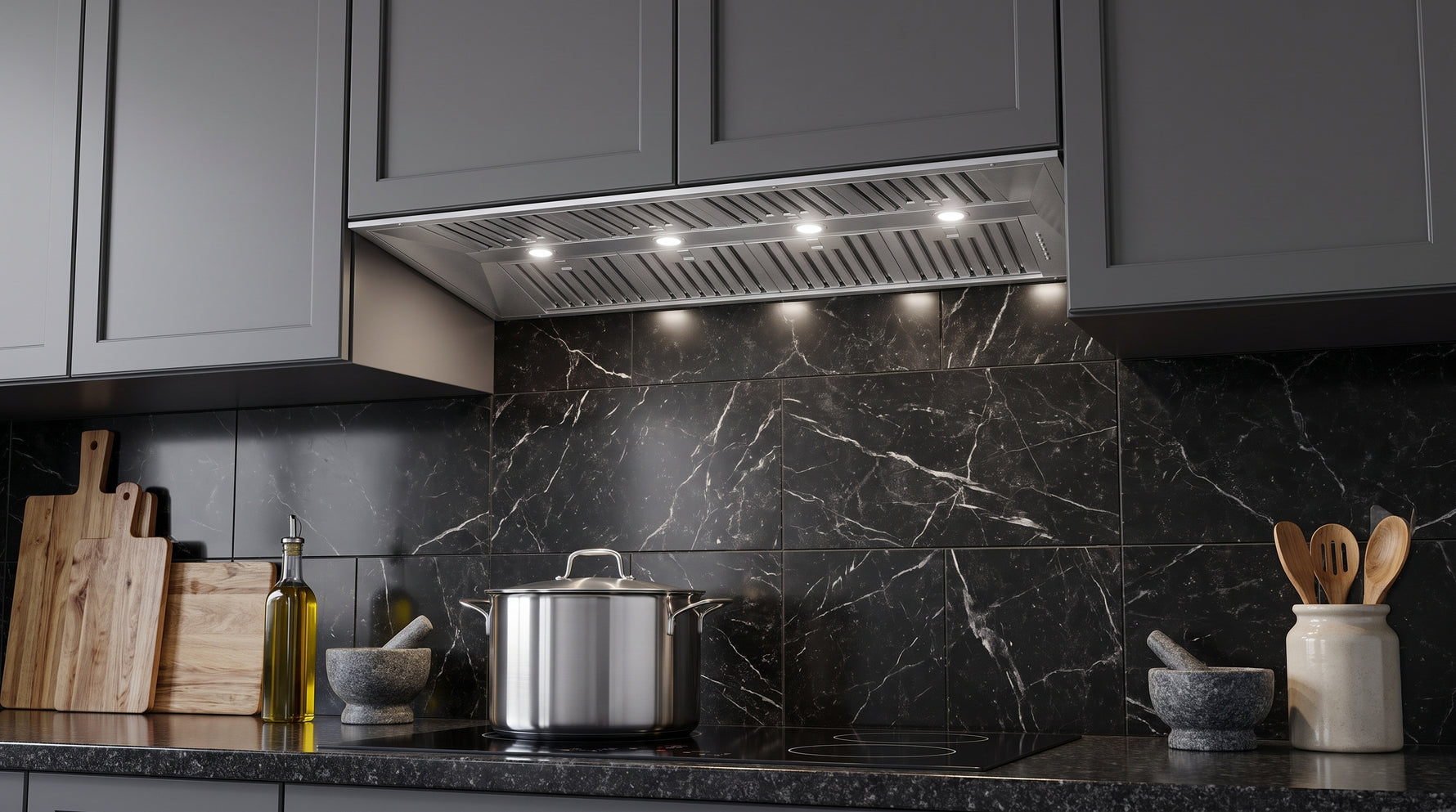 Hotte de cuisine encastrable Forno Altilia 60 pouces, Acier inoxydable, Éclairage LED, Filtres à baffle