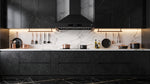 Forno Venezia 36 Inch Wall-Mounted Range Hood in Black with Touch Controls and Baffle Filters