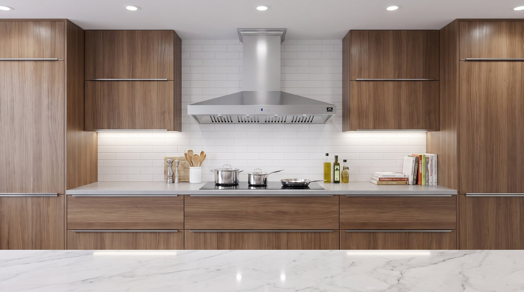 Forno Orvieto 60-Inch Wall Mount Range Hood, LED Lighting, Heavy Duty, Stainless Steel