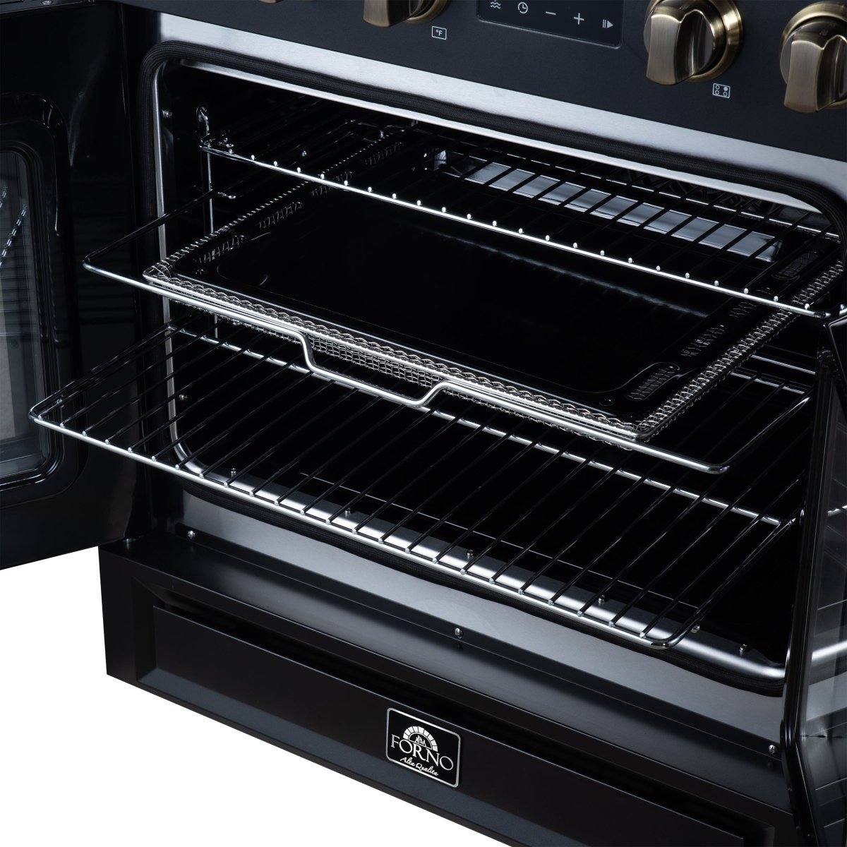 Torino French Door 30 Inch Induction Range with Air Fryer, Air Sous Vide & True Convection, Dual Broiler, Black - BonPrix Électroménagers