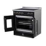 Torino French Door 30 Inch Induction Range with Air Fryer, Air Sous Vide & True Convection, Dual Broiler, Black - BonPrix Électroménagers