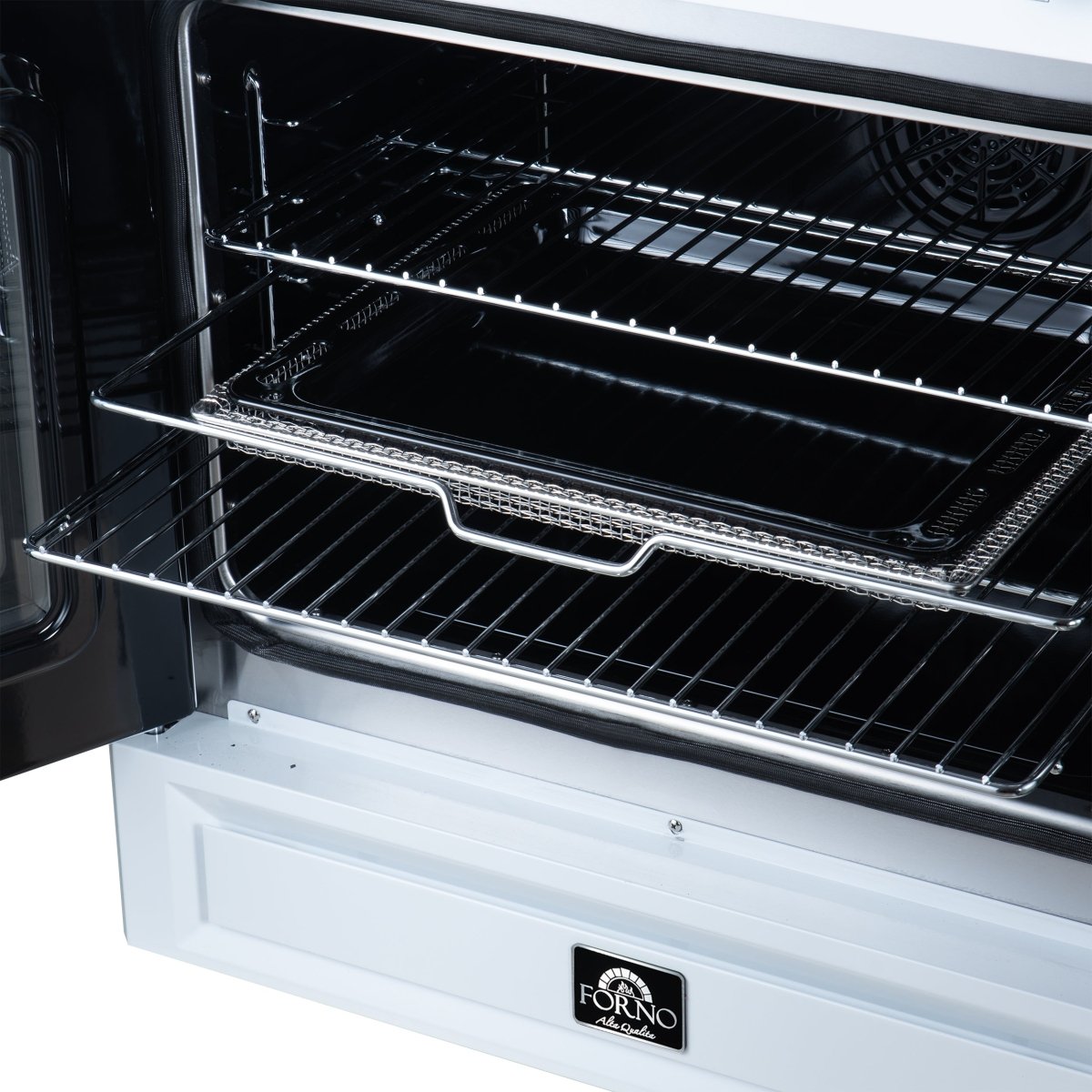 Torino French Door 30 Inch Induction Range with Air Fryer, Air Sous Vide & True Convection, Dual Broiler, White - BonPrix Électroménagers