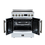 Torino French Door 30 Inch Induction Range with Air Fryer, Air Sous Vide & True Convection, Dual Broiler, White - BonPrix Électroménagers