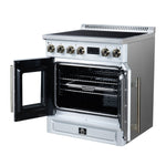 Torino French Door 30 Inch Induction Range with Air Fryer, Air Sous Vide & True Convection, Dual Broiler, White - BonPrix Électroménagers