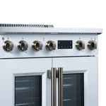 Torino French Door 30 Inch Induction Range with Air Fryer, Air Sous Vide & True Convection, Dual Broiler, White - BonPrix Électroménagers