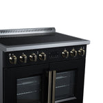 Torino French Door 36 Inch Induction Range with Air Fryer, Air Sous Vide & True Convection, Dual Broiler, Black - BonPrix Électroménagers