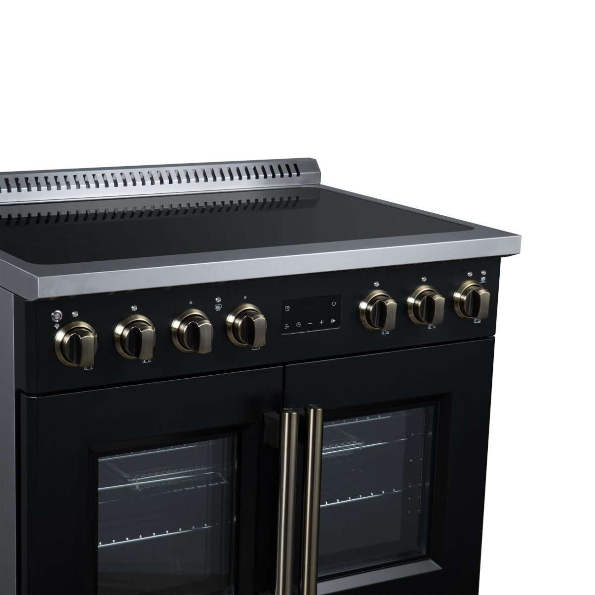 Torino French Door 36 Inch Induction Range with Air Fryer, Air Sous Vide & True Convection, Dual Broiler, Black - BonPrix Électroménagers