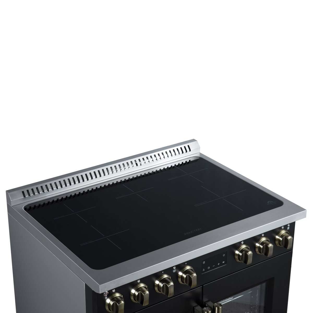 Torino French Door 36 Inch Induction Range with Air Fryer, Air Sous Vide & True Convection, Dual Broiler, Black - BonPrix Électroménagers