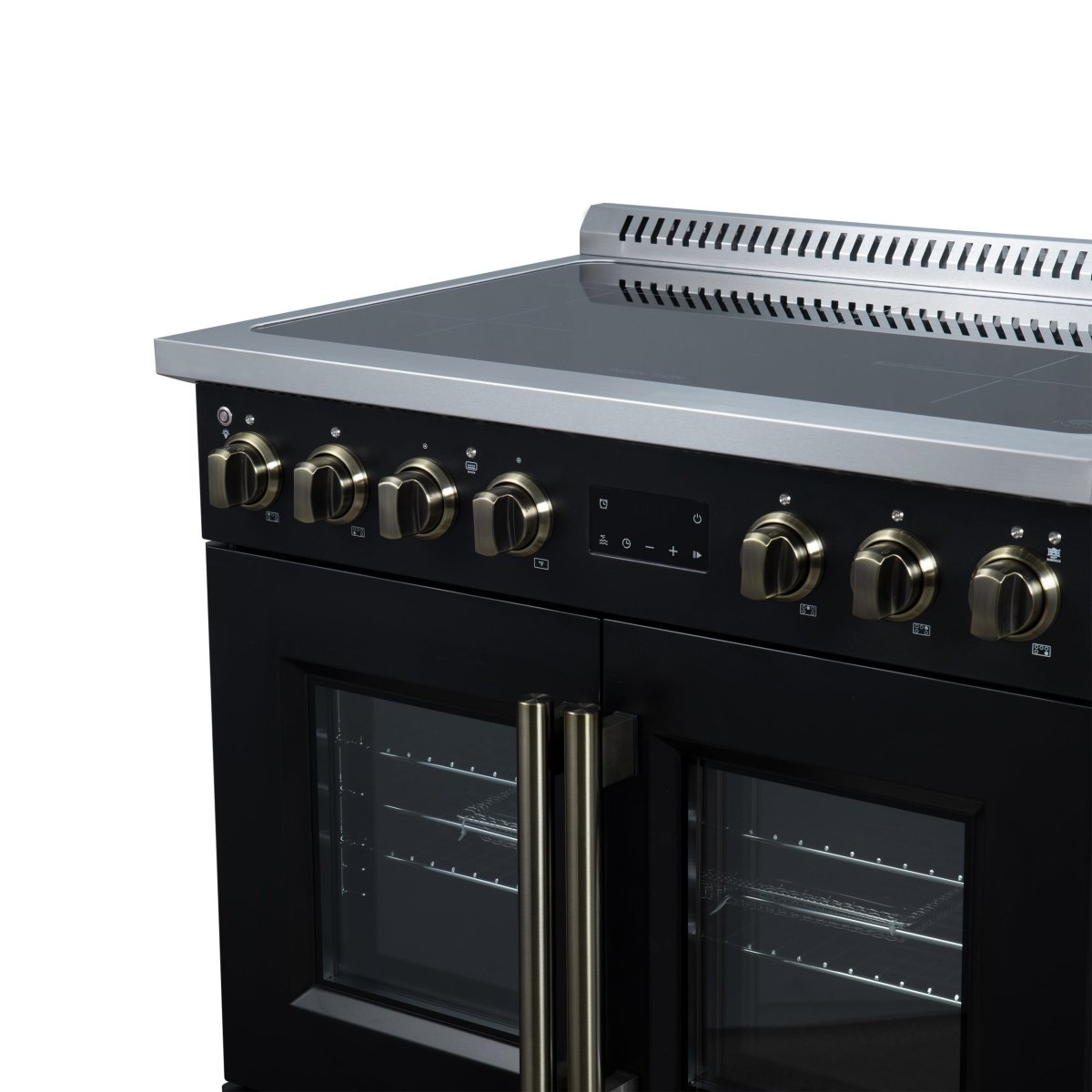 Torino French Door 36 Inch Induction Range with Air Fryer, Air Sous Vide & True Convection, Dual Broiler, Black - BonPrix Électroménagers