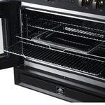 Torino French Door 36 Inch Induction Range with Air Fryer, Air Sous Vide & True Convection, Dual Broiler, Black - BonPrix Électroménagers