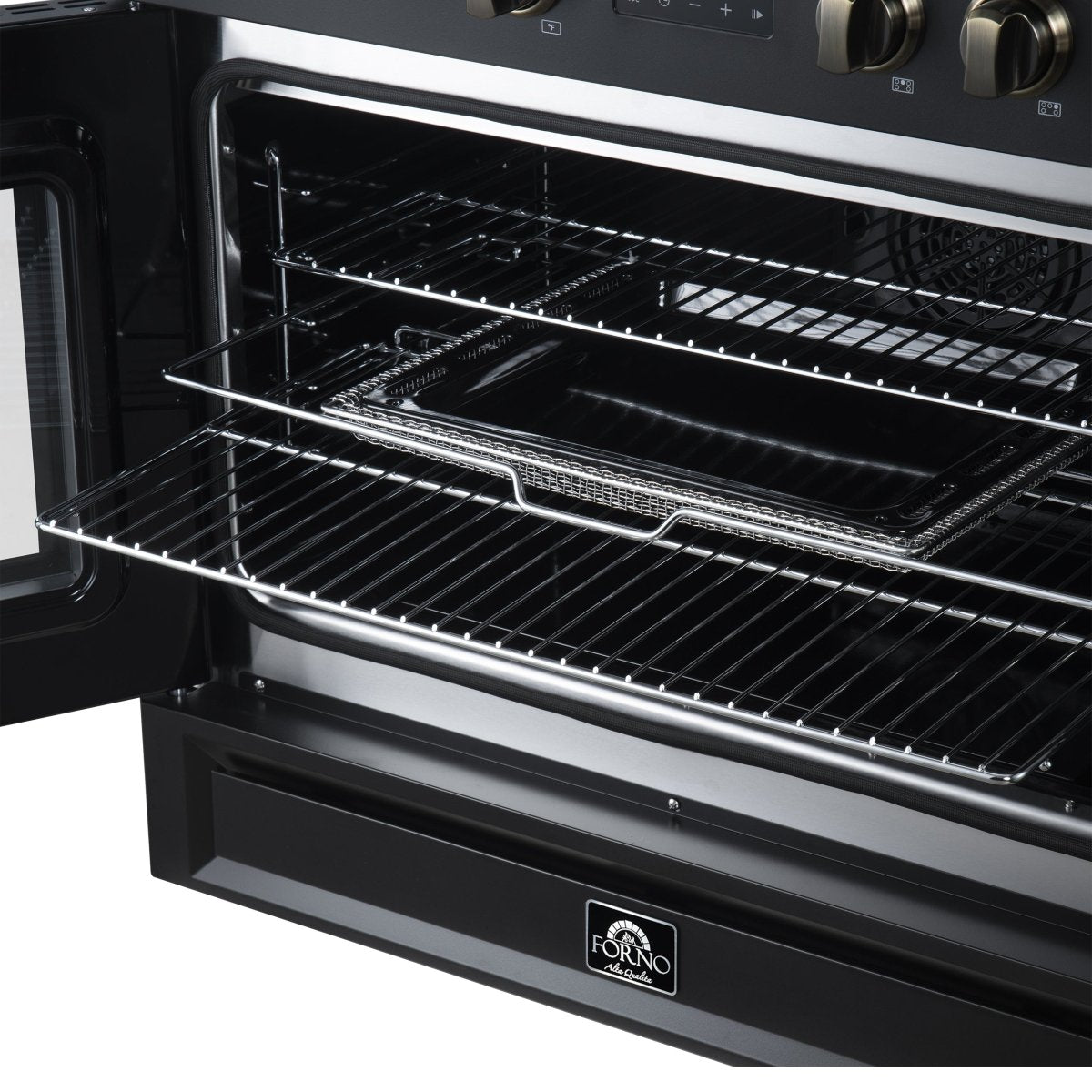 Torino French Door 36 Inch Induction Range with Air Fryer, Air Sous Vide & True Convection, Dual Broiler, Black - BonPrix Électroménagers