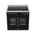 Torino French Door 36 Inch Induction Range with Air Fryer, Air Sous Vide & True Convection, Dual Broiler, Black - BonPrix Électroménagers