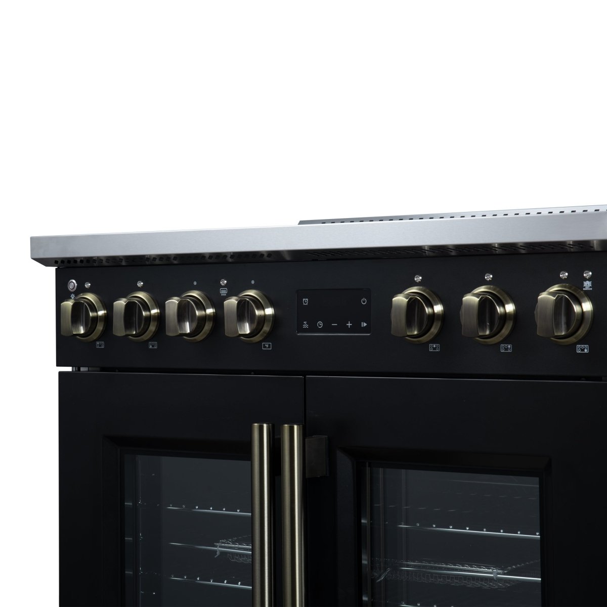 Torino French Door 36 Inch Induction Range with Air Fryer, Air Sous Vide & True Convection, Dual Broiler, Black - BonPrix Électroménagers
