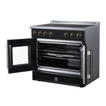 Torino French Door 36 Inch Induction Range with Air Fryer, Air Sous Vide & True Convection, Dual Broiler, Black - BonPrix Électroménagers