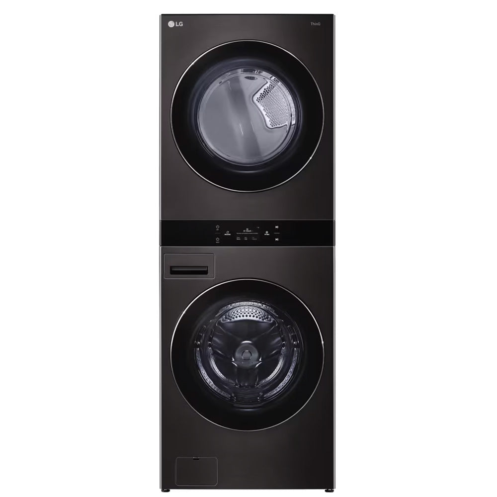 WKEX300HBA - LAUNDRY CENTERS - LG - Stacked Washer/Dryer - Electric - Black Stainless - Open Box - BonPrix Électroménagers