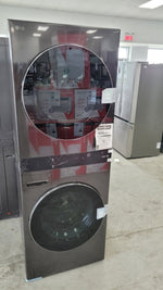WKEX300HBA - LAUNDRY CENTERS - LG - Stacked Washer/Dryer - Electric - Black Stainless Steel - Open Box - BonPrix Électroménagers