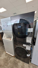 WKEX300HBA - LAUNDRY CENTERS - LG - Stacked Washer/Dryer - Electric - Black Stainless Steel - Open Box - BonPrix Électroménagers