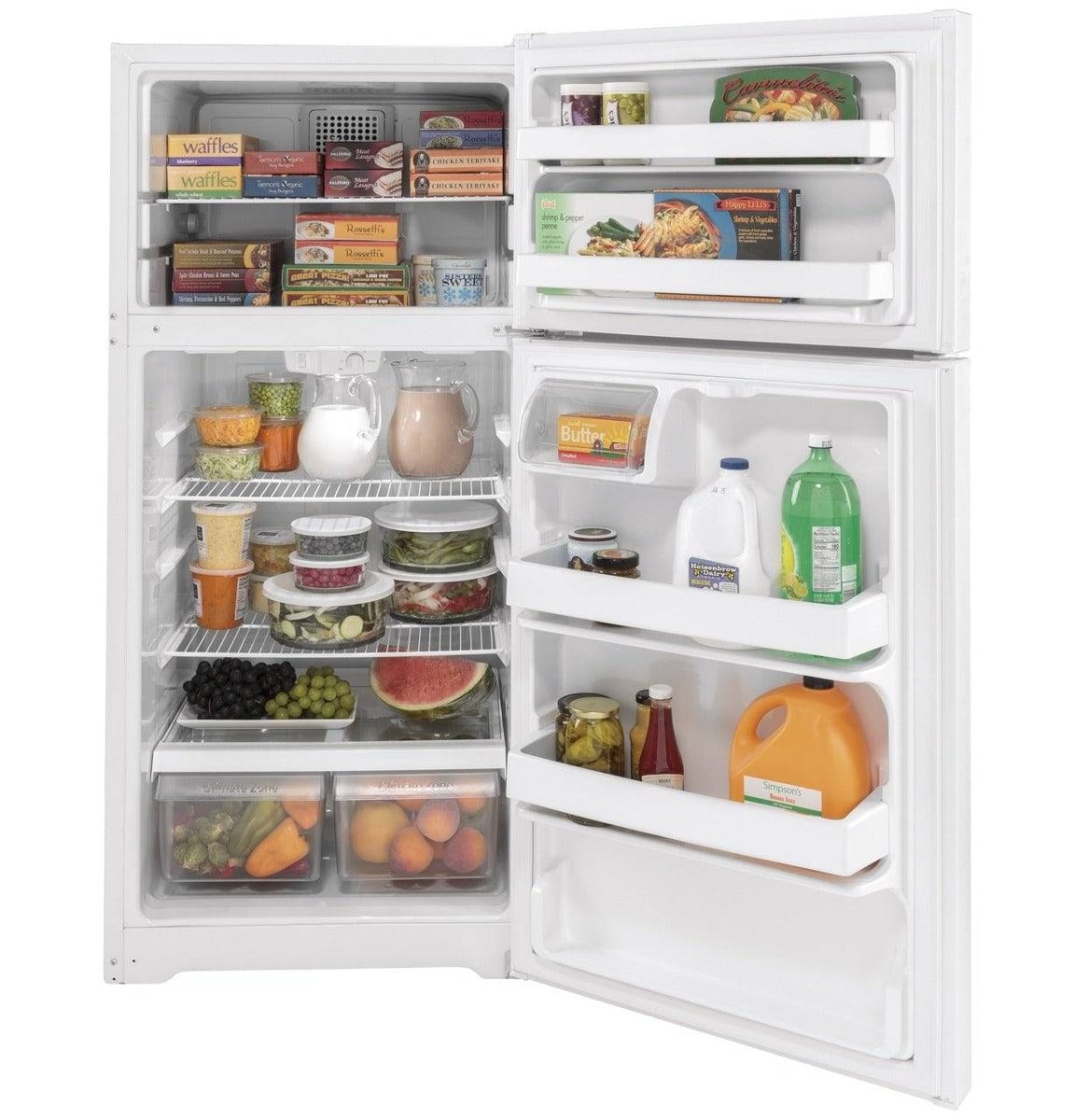 GTE16DTNRWW - REFRIGERATORS - GE - Top Freezer - White - Open Box - BonPrix Électroménagers