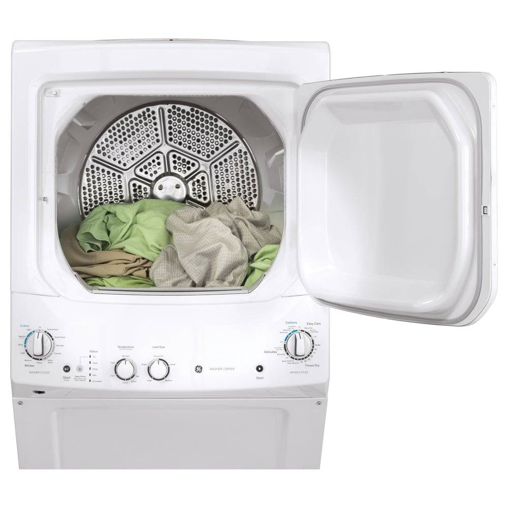 GUD27GSSMWW - LAUNDRY CENTERS - GE - Stacked Washer/Dryer - Gas - White - Open Box - BonPrix Électroménagers